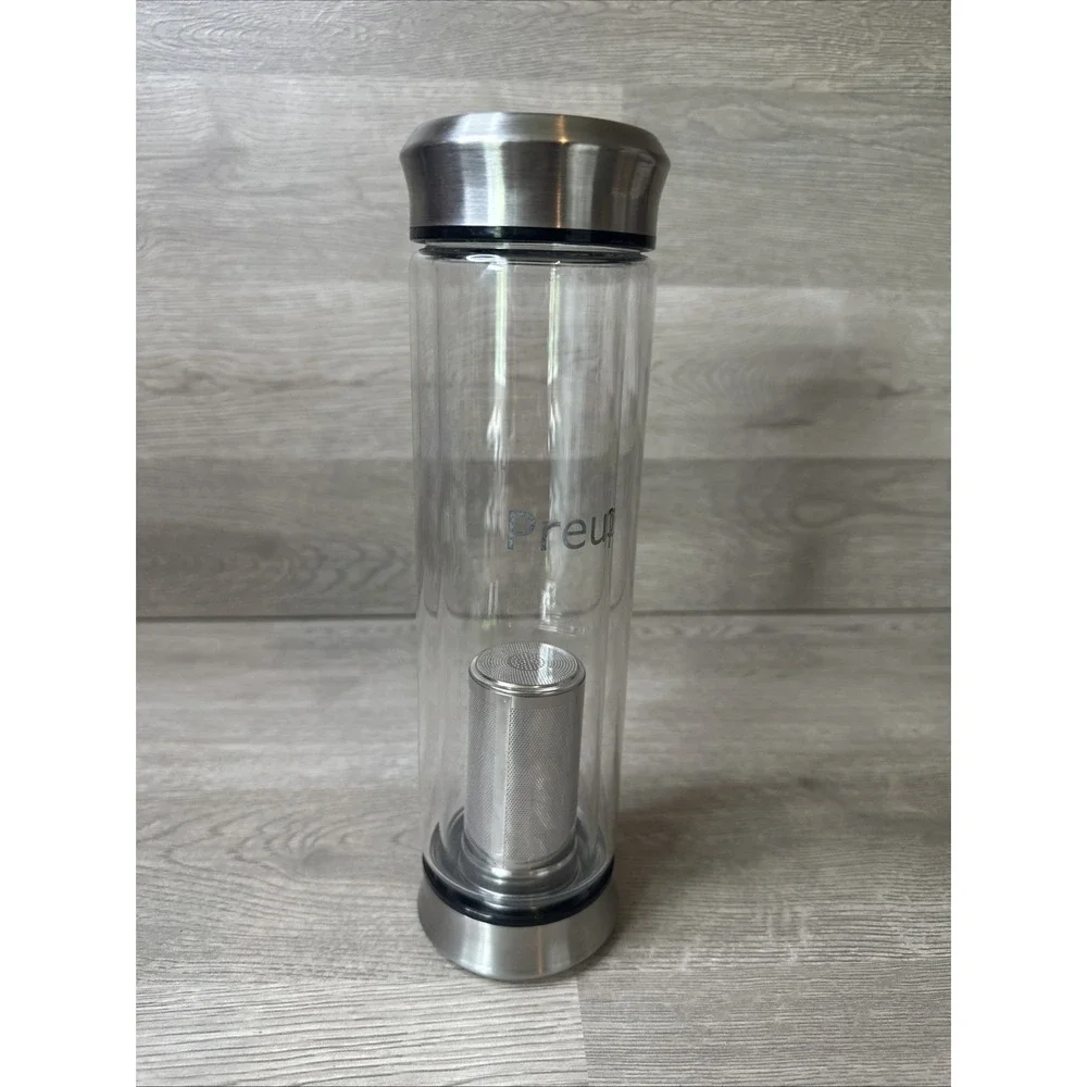 Preup Tea Infuser and Glass Water Bottle. Excellent Condition.‎ On-The-Go Brew.